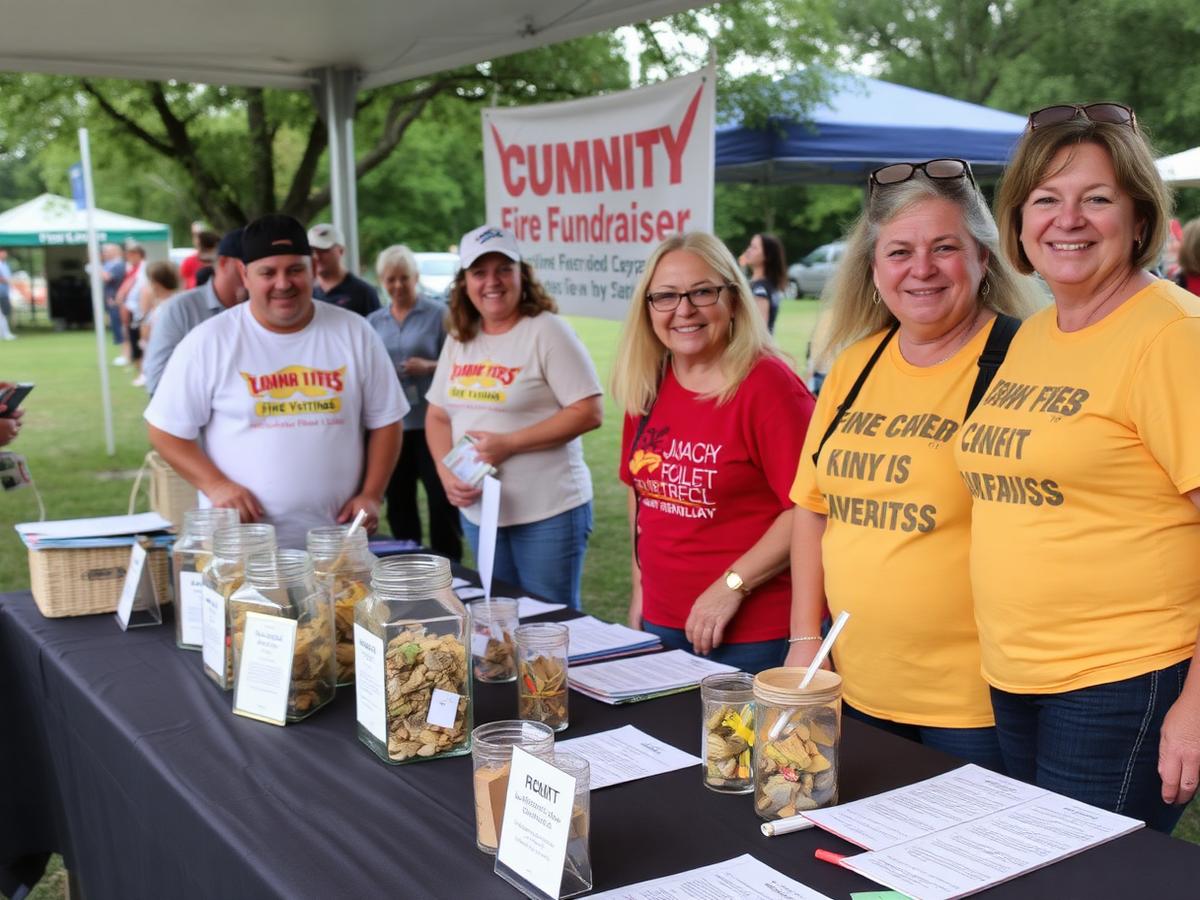 Community fundraiser table for fire victims