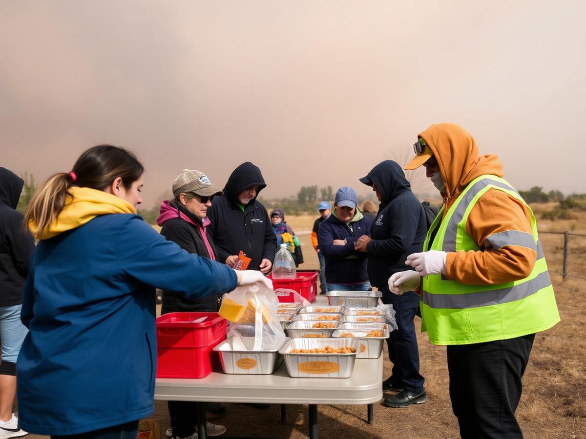 Hot meals on the line for evacuated Spokane families.