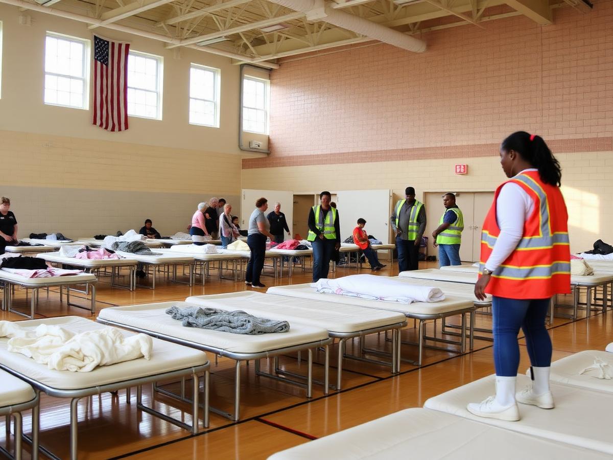 Cots, bedding, and a warm welcome at the emergency shelter.