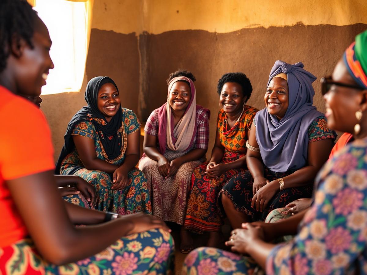 Women gathered in a community empowerment workshop